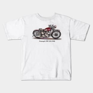 Drawing of Retro Classic Motorcycle Triumph 3TW 350 1940 Kids T-Shirt